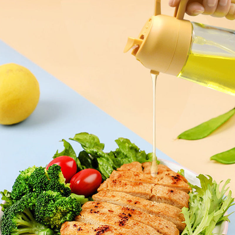 2in1 Glazen Oliefles spray| Moeiteloos koken